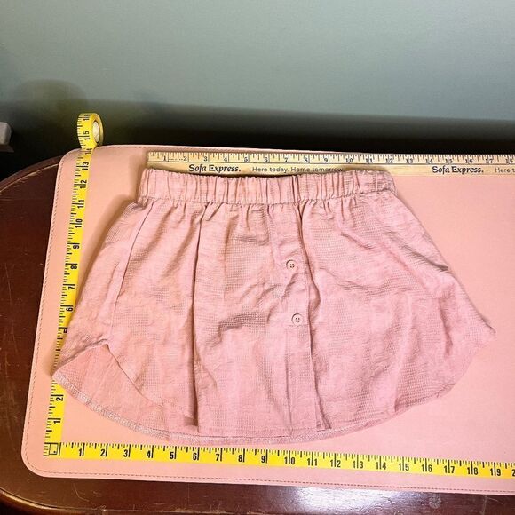 NEW Pink Button Up Shirt Tail Half Shirt For Under Short Tops Large - Picture 5 of 5